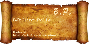 Bálint Polla névjegykártya